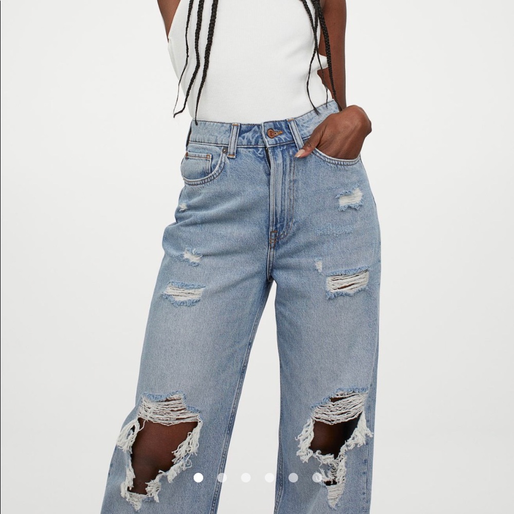 H&M Loose Straight High Jeans | ✨AGOLDE DUPE ✨